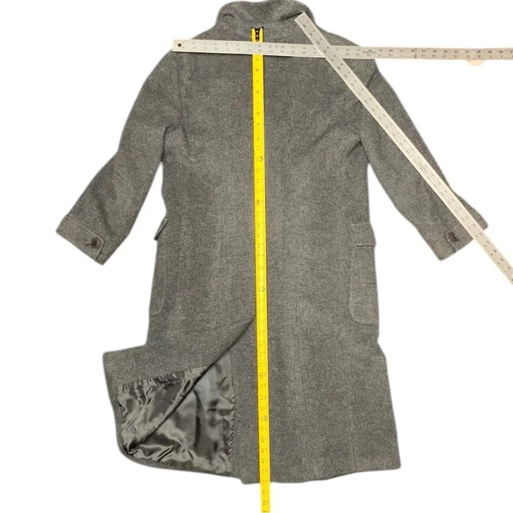 Giorgio Armani ~ Women’s Wool Mohair Alpaca Gray Trench Car Coat ~ Sz 8 ~ VTG - Picture 13 of 16